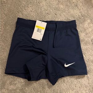 NWT Nike Pro Navy Blue Shorts with White Swoosh